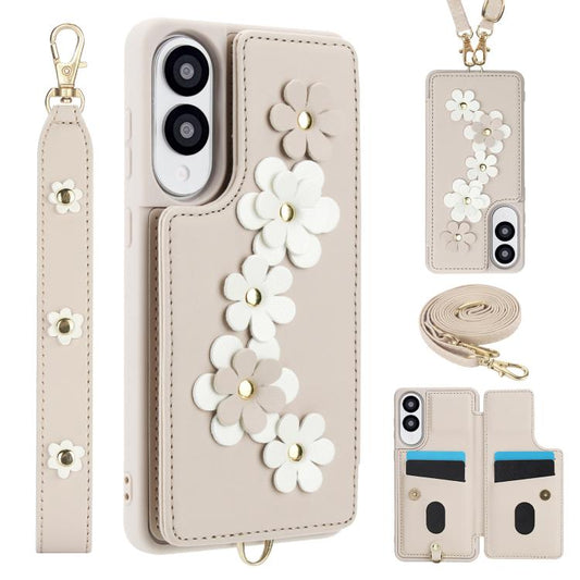 Crossbody Flower Pattern Leather Phone Case