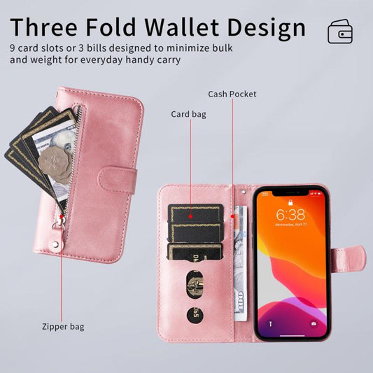 Fashion Calf Texture Zipper Leather Phone Case