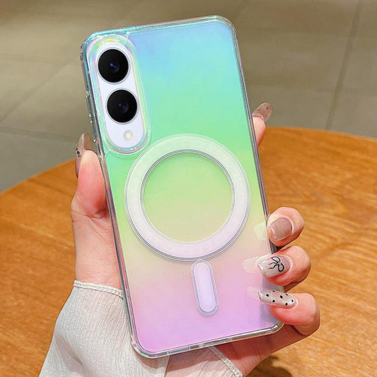 Gradient Color MagSafe Airbag Full Coverage Phone Case, For Samsung Galaxy S25 Edge 5G, For Samsung Galaxy S25 5G, For Samsung Galaxy S25+ 5G, For Samsung Galaxy S25 Ultra 5G, For Samsung Galaxy S24 FE 5G, For Samsung Galaxy S24 Ultra 5G