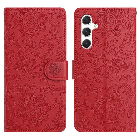 Floral Embossed Pattern Leather Phone Case, For Samsung Galaxy S25 FE 5G, For Samsung Galaxy S25 Edge 5G, For Samsung Galaxy S25 5G, For Samsung Galaxy S25+ 5G, For Samsung Galaxy S25 Ultra 5G, For Samsung Galaxy S24 FE 5G, For Samsung Galaxy S24 Ultra...