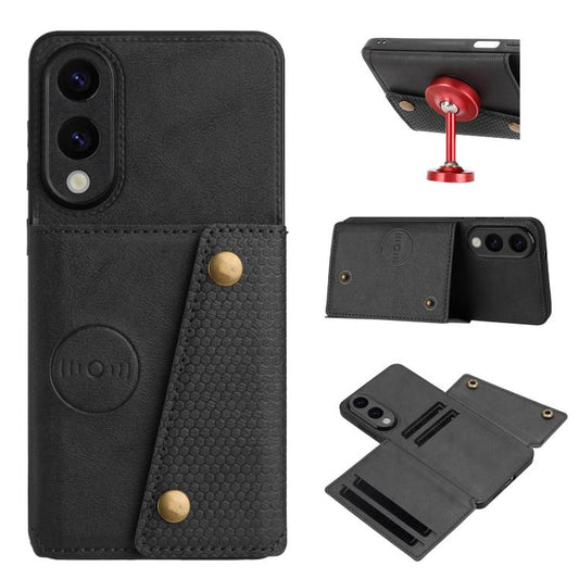 Double Buckle Card Slots Magnetic Phone Case