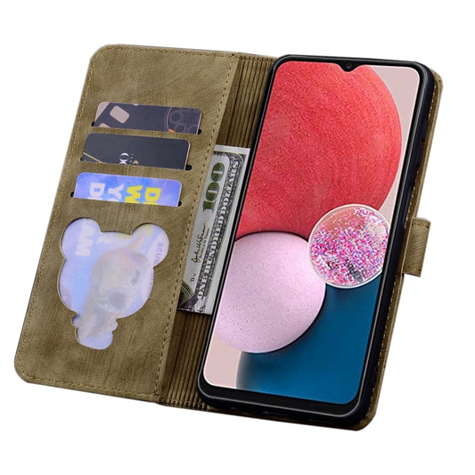Cartoon Sakura Cat Embossed Leather Phone Case