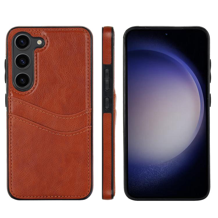 Litchi Leather Skin Card Slots Phone Case