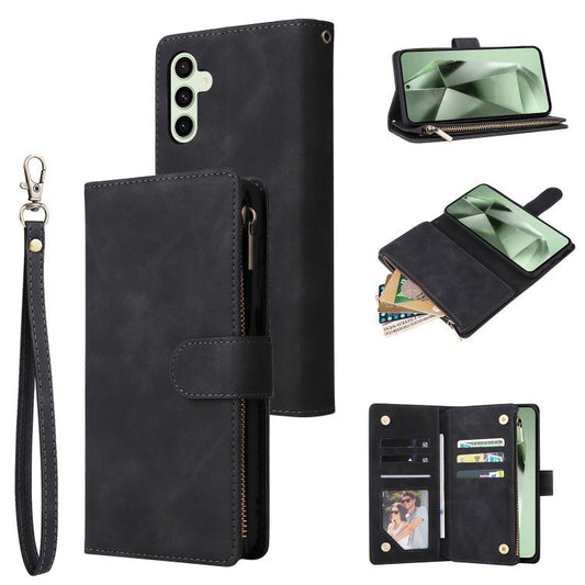 Multifunctional Frosted Zipper Wallet Leather Phone Case, For Samsung Galaxy S25 FE 5G, For Samsung Galaxy S25 Edge 5G, For Samsung Galaxy S25 5G, For Samsung Galaxy S25+ 5G, For Samsung Galaxy S25 Ultra 5G, For Samsung Galaxy S24 FE 5G