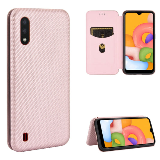 Carbon Fiber Texture Magnetic Horizontal Flip TPU + PC + PU Leather Case with Rope & Card Slot, For Samsung Galaxy A01, For Samsung Galaxy A7(2018) / A750, For Samsung Galaxy A20s, For Samsung Galaxy A21(Eurasian Version), For Samsung Galaxy A31