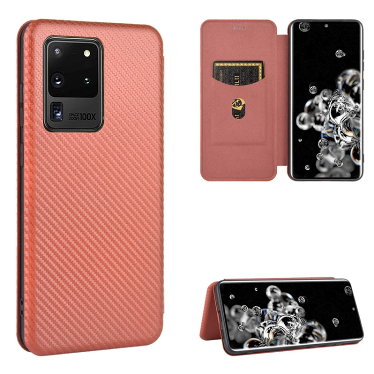 Carbon Fiber Texture Magnetic Horizontal Flip TPU + PC + PU Leather Case with Rope & Card Slot, For Samsung Galaxy S10e, For Samsung Galaxy S20 Ultra