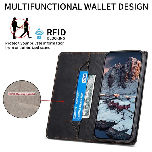 Business Solid Color Magnetic RFID Leather Phone Case, For Samsung Galaxy S25 Edge 5G