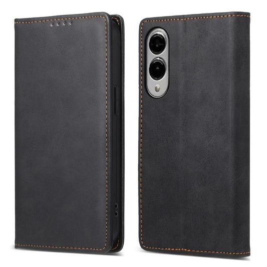 Business Solid Color Magnetic RFID Leather Phone Case, For Samsung Galaxy S25 Edge 5G