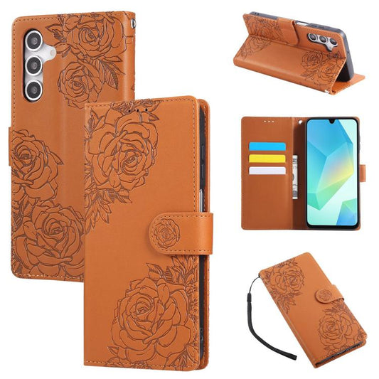 Rose Flower Embossed 3-Card Slots Leather Phone Case, For Samsung Galaxy S25 FE 5G, For Samsung Galaxy S25 Edge 5G, For Samsung Galaxy S25 / S24 5G, For Samsung Galaxy S25+ / S24+ 5G, For Samsung Galaxy S25 Ultra 5G, For Samsung Galaxy S24 FE 5G