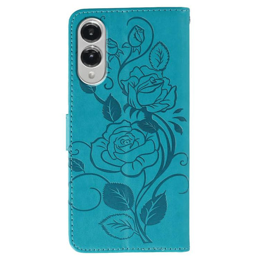 Rose Butterfly Embossed Leather Phone Case