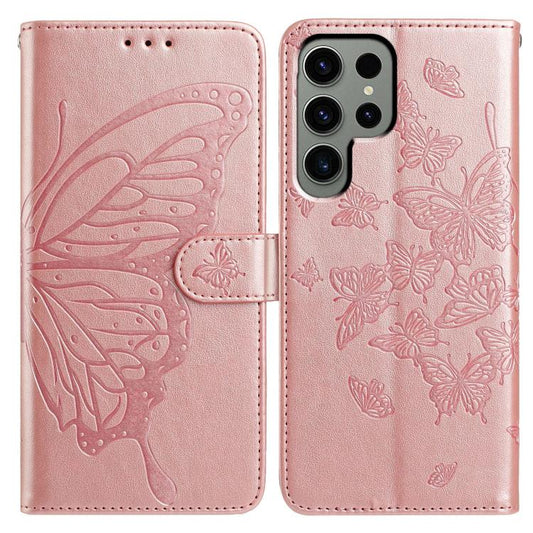 Butterfly Flutter Pattern Embossed Leather Phone Case