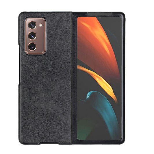Two-color Cowhide Texture PU Shockproof Protective Case, For Samsung Galaxy Z Fold2 5G