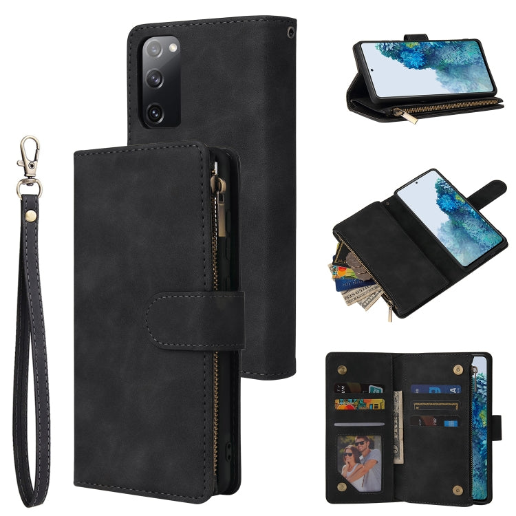 Zipper Wallet Bag Horizontal Flip PU Leather Case with Holder & 9 Card Slots & Wallet & Lanyard & Photo Frame, For Samsung Galaxy S20 FE 5G