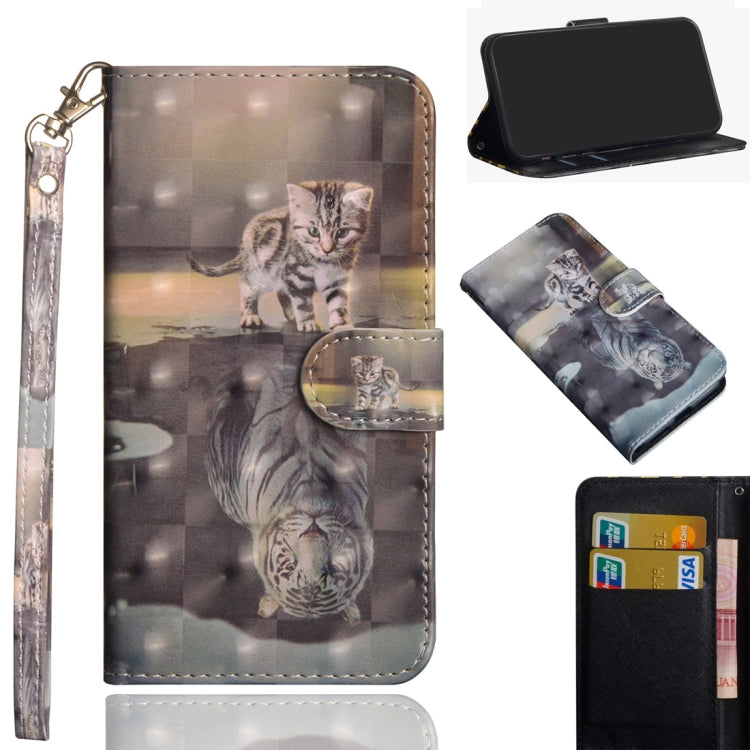 3D Painted Pattern Horizontal Flip TPU + PU Leather Case with Holder & Wallet & Card Slots & Lanyard