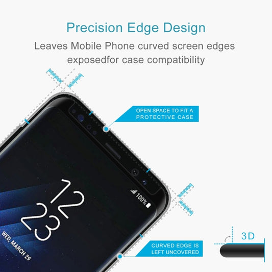 25 PCS For Galaxy S8 / G950 Case Friendly Screen Curved Tempered Glass Film