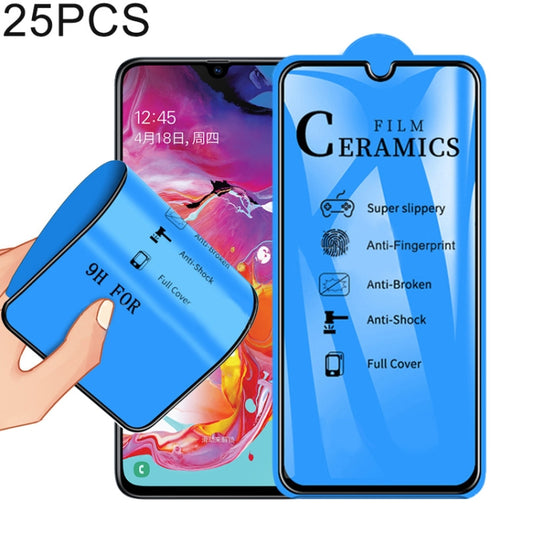 25 PCS 2.5D Full Glue Full Cover Ceramics Film for Galaxy A70, For Galaxy A70 (25 PCS)