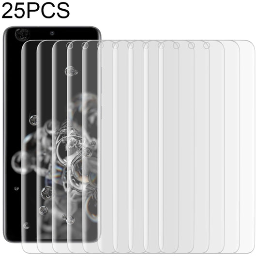 25pcs For Galaxy S20 Ultra 9H HD 3D Curved Edge Tempered Glass Film (Transparent)
