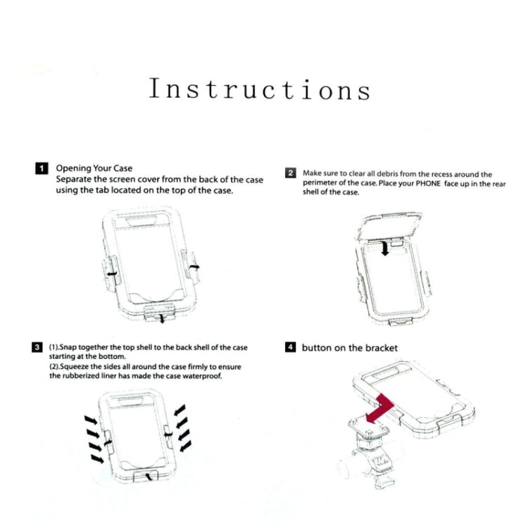 For Galaxy S6 edge / G925 IPX4 Waterproof Shock Protection Tough Case with Bicycle Handlebar Holder , For Galaxy S6 edge