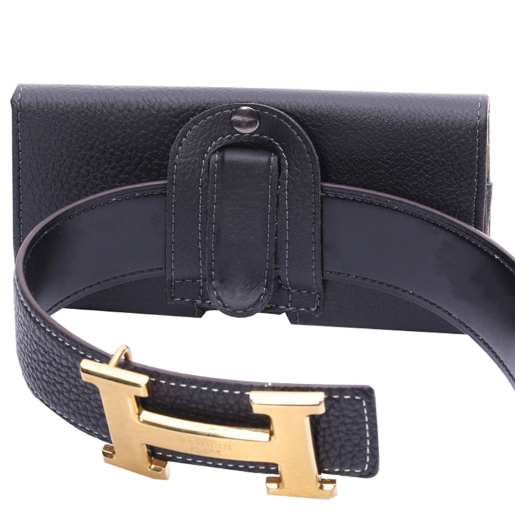 For iPhone X & Galaxy S7 / G930 & S6 Edge / G925 & S6 / G920 & S5 / G900 & Grand DUOS I9082 Litchi Texture Vertical Flip Leather Case Waist Bag with Back Splint