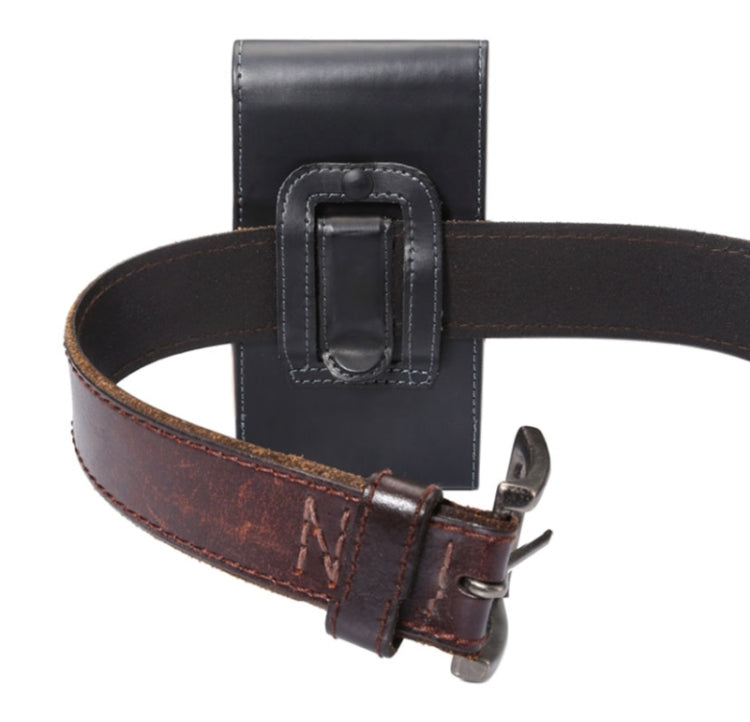 For iPhone X & Galaxy S7 & S6 / G920 Crazy Horse Texture Vertical Flip Leather Case / Waist Bag with Back Splint