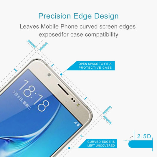 50 PCS HAWEEL 0.26mm 9H+ Surface Hardness 2.5D Explosion-proof Tempered Glass Film for Galaxy J7 / J700, For Galaxy J7 / J700