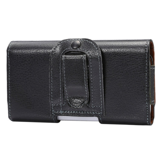 5.2 inch Litchi Texture Vertical Flip Thwartwise Genuine Leather Case / Waist Bag with Rotatable Back Splint for iPhone X & Galaxy S7 & S6 Edge & S6 & S5, Sony Xperia Z5 & Z4 & Z3, Huawei P9 & P8, etc