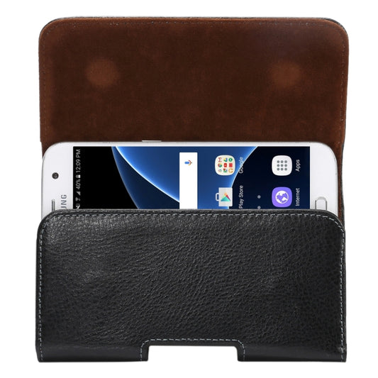 5.2 inch Litchi Texture Vertical Flip Thwartwise Genuine Leather Case / Waist Bag with Rotatable Back Splint for iPhone X & Galaxy S7 & S6 Edge & S6 & S5, Sony Xperia Z5 & Z4 & Z3, Huawei P9 & P8, etc