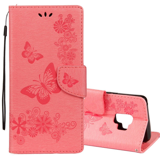 For Galaxy S9 Vintage Embossed Floral Butterfly Pattern Horizontal Flip Leather Case with Card Slot & Holder & Wallet & Lanyard, For Galaxy S9