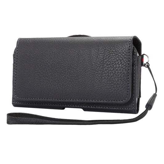 Universal Litchi Texture Vertical Flip Thwartwise PU Leather Case / Waist Bag with Back Splint & Card Slots & 15cm Lanyard for iPhone X & Galaxy S7 & S6 Edge & S6, Huawei P9 & P9 Lite, Sony Xperia Z5, Xiaomi Redmi 4, Size: 14.6 x 7.8 x 1.8 cm