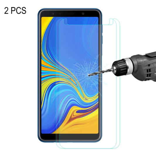2pcs ENKAY Hat-prince 0.26mm 9H 2.5D Curved Edge Tempered Glass Film for Galaxy A7 2018, Galaxy A7 2018 (2pcs)