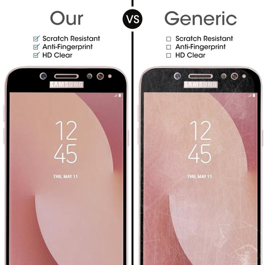 For Galaxy J7 (2017) (EU Version) 0.26mm 9H Surface Hardness 2.5D Curved Silk-screen Full Screen Tempered Glass Screen Protector, For Galaxy J7 (2017) (EU Version)