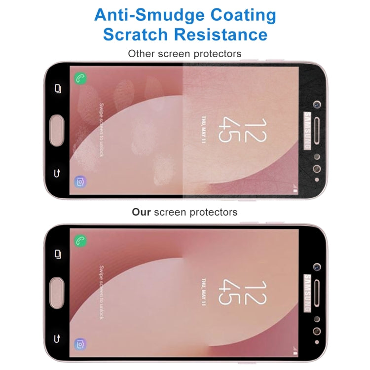 For Galaxy J7 (2017) (EU Version) 0.26mm 9H Surface Hardness 2.5D Curved Silk-screen Full Screen Tempered Glass Screen Protector, For Galaxy J7 (2017) (EU Version)