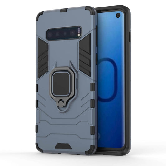PC + TPU Shockproof Protective Case for Samsung Galaxy S10, with Magnetic Ring Holder, For Galaxy S10, For Samsung Galaxy S10