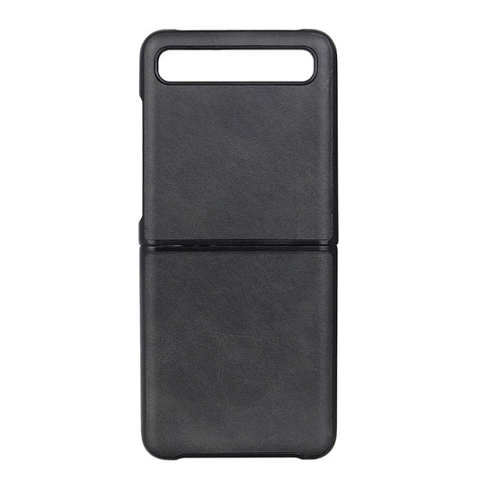 For Galaxy Z Flip Two-color Cow Leather Texture Folding Protective Case