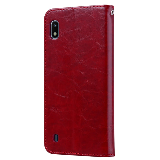 Business Style Oil Wax Texture Horizontal Flip Leather Case for Galaxy A10, with Holder & Card Slots & Wallet