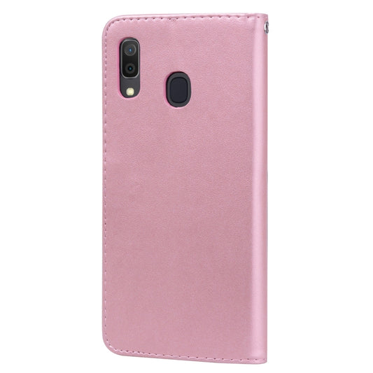 Rose Embossed Horizontal Flip PU Leather Case for Galaxy A30 / A20, with Holder & Card Slots & Wallet