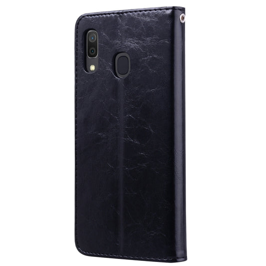 Business Style Oil Wax Texture Horizontal Flip Leather Case for Galaxy A30, with Holder & Card Slots & Wallet