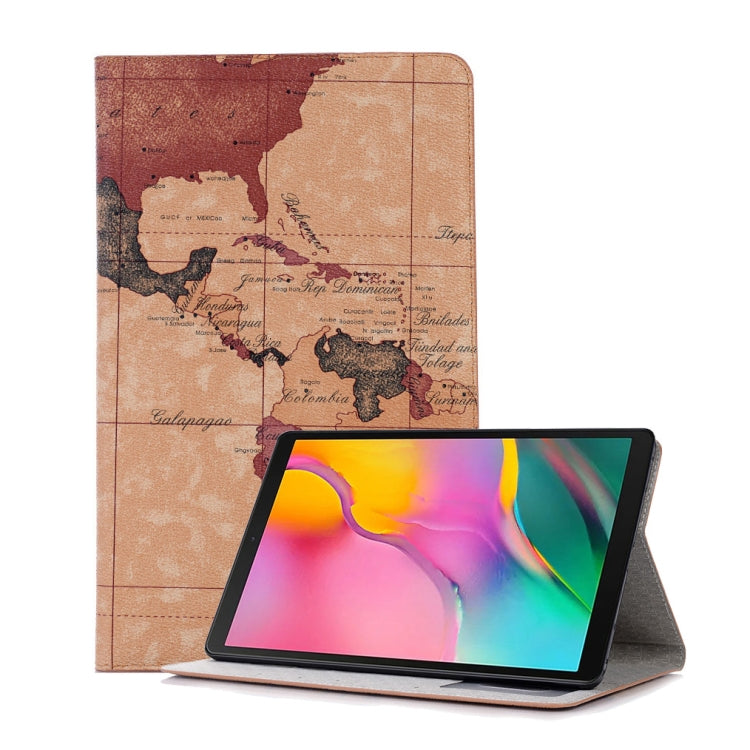 Map Texture Horizontal Flip Leather Case for Galaxy Tab A 10.1 (2019) T510 / T515, with Holder & Card Slots & Wallet, Random Texture Delivery, For Galaxy Tab A 10.1 (2019)
