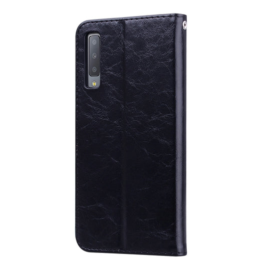 Business Style Oil Wax Texture Horizontal Flip Leather Case for Galaxy A7 (2018), with Holder & Card Slots & Wallet
