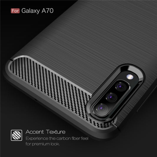 Brushed Texture Carbon Fiber TPU Case for Galaxy A70