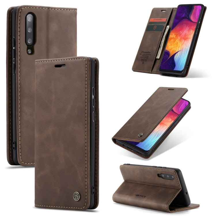 CaseMe-013 Multifunctional Retro Frosted Horizontal Flip Leather Case for Galaxy A30S / A50S / A50, with Card Slot & Holder & Zipper Wallet & Photo Frame, For Galaxy A50