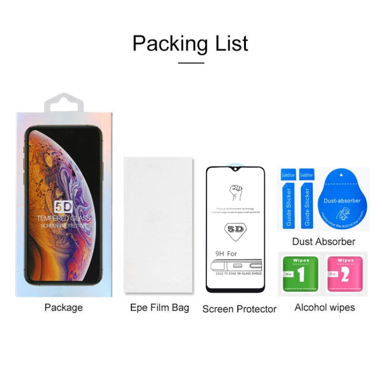 9H 5D Full Glue Full Screen Tempered Glass Film for Galaxy A40, For Galaxy A40