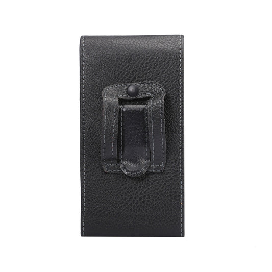 For Galaxy S7 Edge / G935 Litchi Texture Vertical Flip Leather Case Waist Bag with Back Clip(Black)
