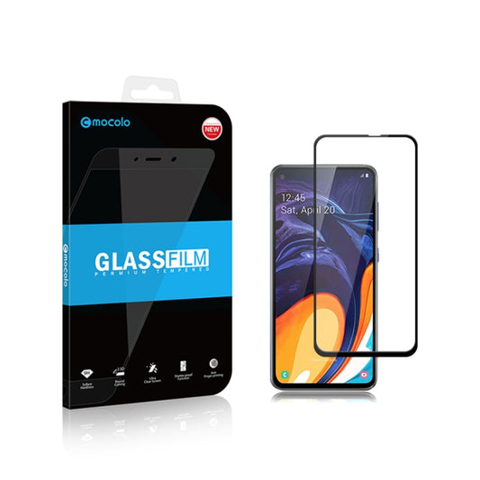 2Pcs mocolo 0.33mm 9H 2.5D Full Glue Silk Print Tempered Glass Film for Galaxy A60