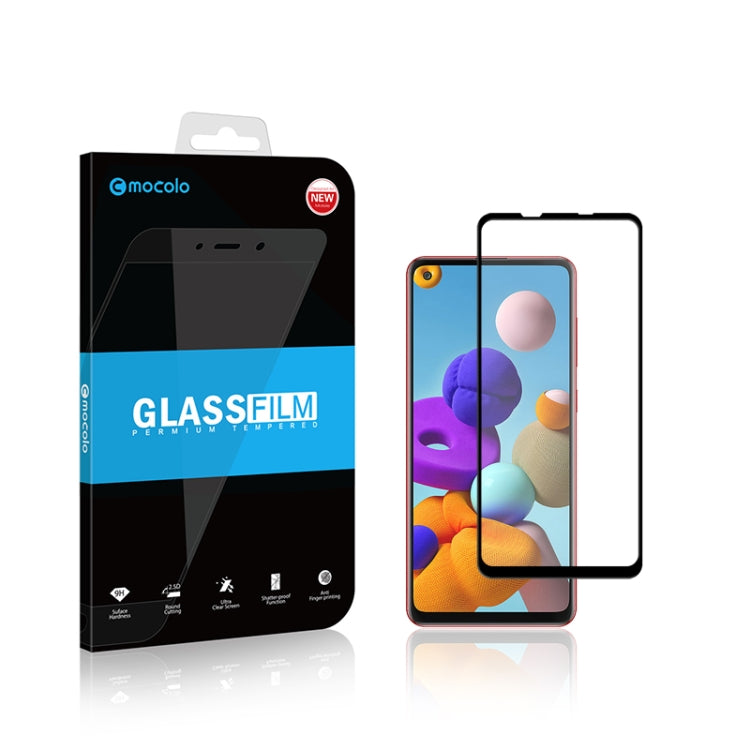 For Samsung Galaxy A21s mocolo 0.33mm 9H 2.5D Full Glue Tempered Glass Film