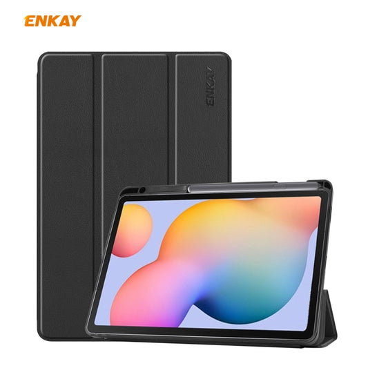 For Samsung Galaxy Tab S6 Lite P610 / P615 ENKAY ENK-8003 PU Leather + TPU Smart Case with Pen Slot