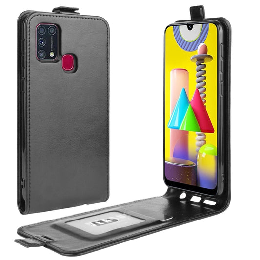 For Samsung Galaxy M31 R64 Texture Single Vertical Flip Leather Protective Case with Card Slots & Photo Frame