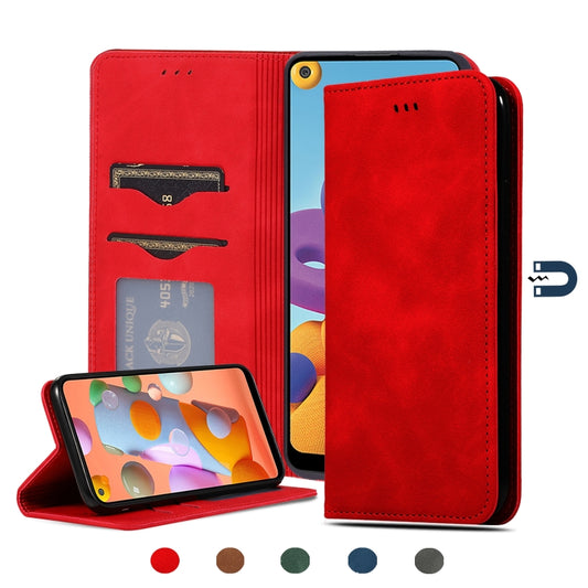 Retro Skin Feel Business Magnetic Horizontal Flip Leather Case