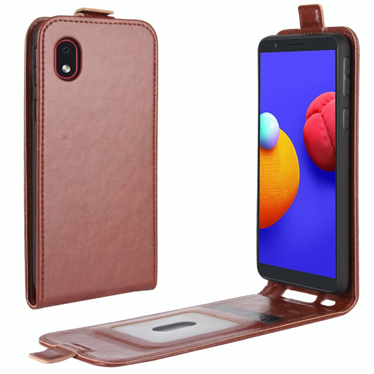 For Samsung Galaxy A01 Core / M01 Core R64 Texture Single Vertical Flip Leather Protective Case with Card Slots & Photo Frame