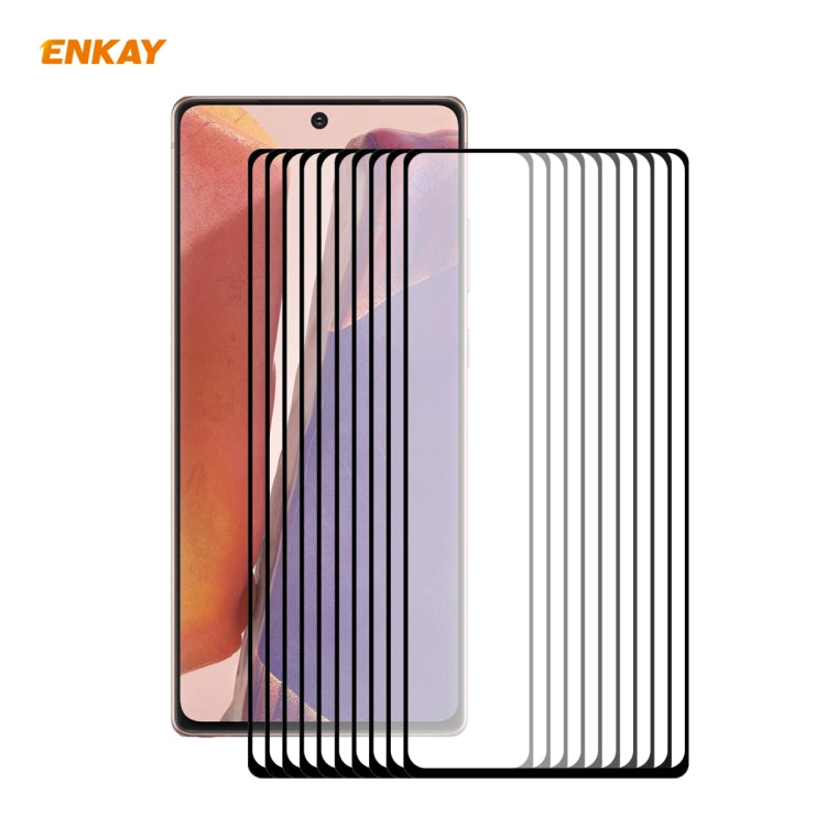 For Samsung Galaxy Note 20 ENKAY Hat-Prince Full Glue 0.2mm 9H 2.5D Tempered Glass Full Coverage Film Support Fingerprint Unlock